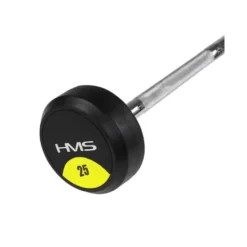 Barre droite caoutchoutée monobloc préchargée professionnelle 25 kg