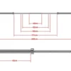 Barre droite chromée à préhension moletée 220 cm de long avec capacité de charge maximale 700 kg