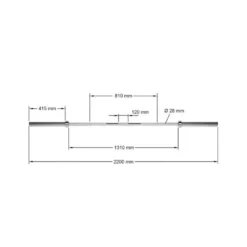 Barre droite de musculation 220 cm pour disques de poids olympiques