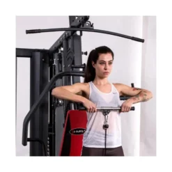 Barre droite de tirage pour biceps/triceps avec poignées en caoutchouc