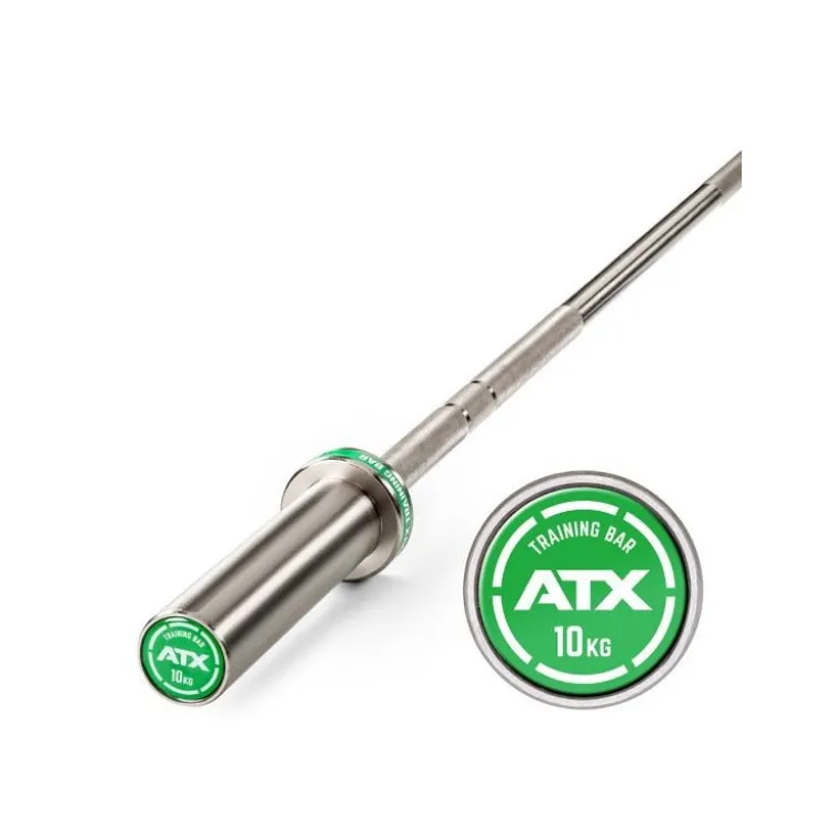 Barre droite olympique avec logo ATX vert 170 cm capacité de charge 400 kg