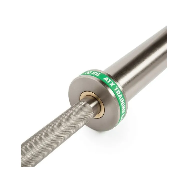 Barre droite olympique avec logo ATX vert 170 cm capacité de charge 400 kg