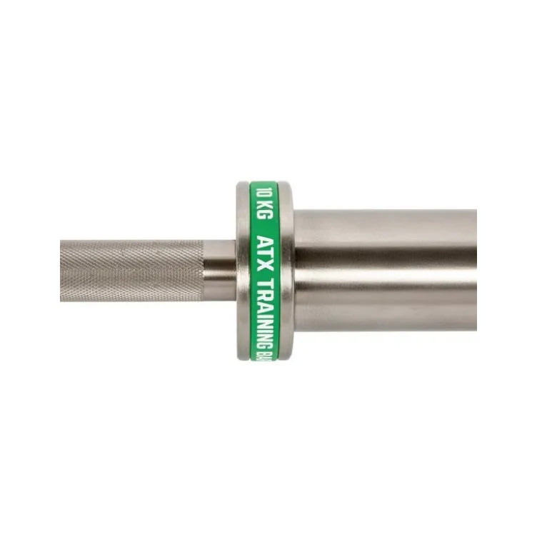 Barre droite olympique avec logo ATX vert 170 cm capacité de charge 400 kg