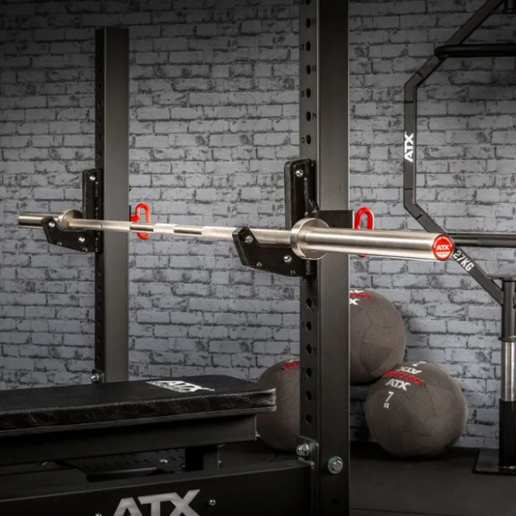 Barre droite olympique avec logo ATX orange de 220 cm avec capacité de charge 800 kg
