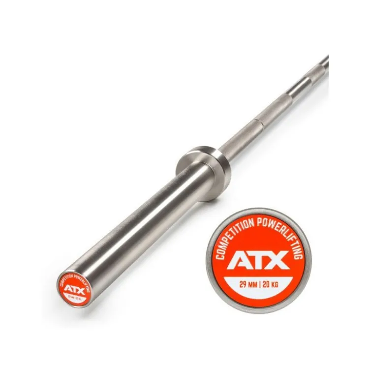 Barre droite olympique avec logo ATX orange de 220 cm avec capacité de charge 800 kg