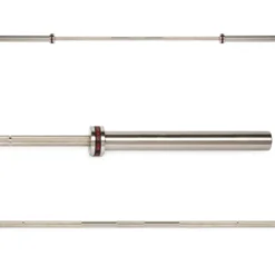 Barre droite olympique avec logo ATX rouge de 220 cm avec capacité de charge 500 kg