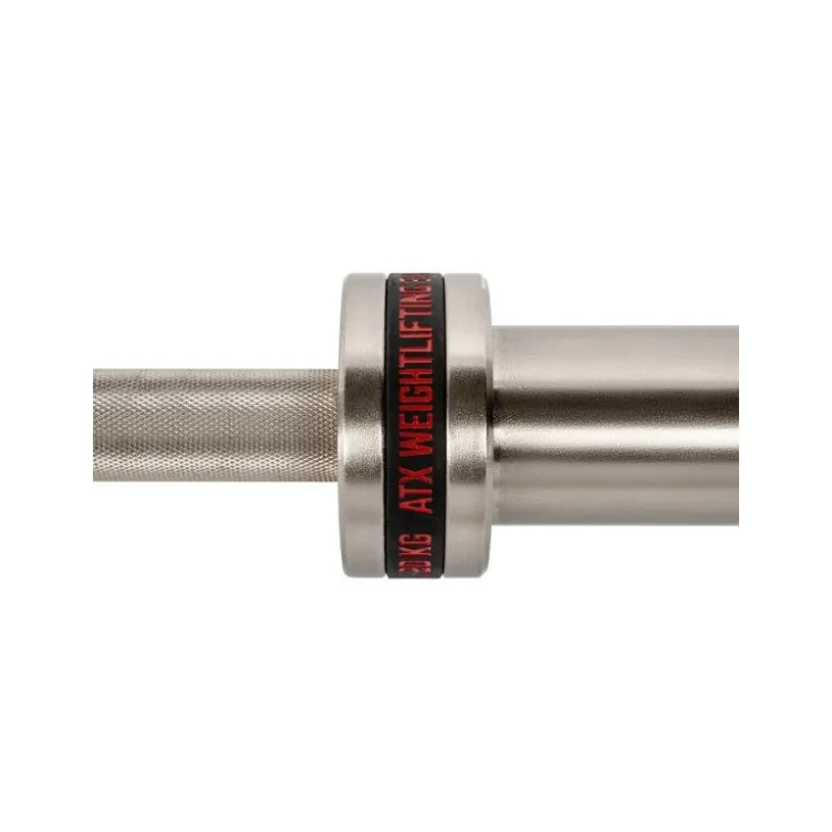 Barre droite olympique avec logo ATX rouge de 220 cm avec capacité de charge 500 kg