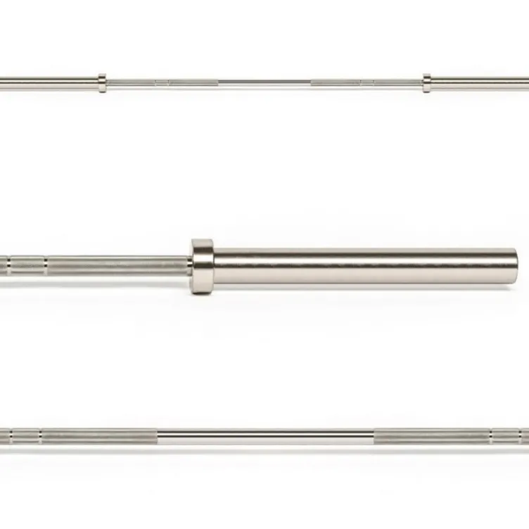 Barre droite olympique avec logo bleu haut de gamme 220 cm avec capacité de 600 kg