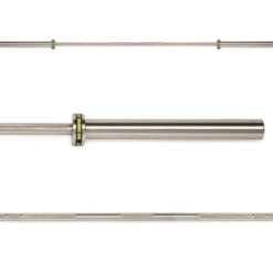 Barre droite olympique 220 cm avec logo ATX jaune capacité de charge 500 kg