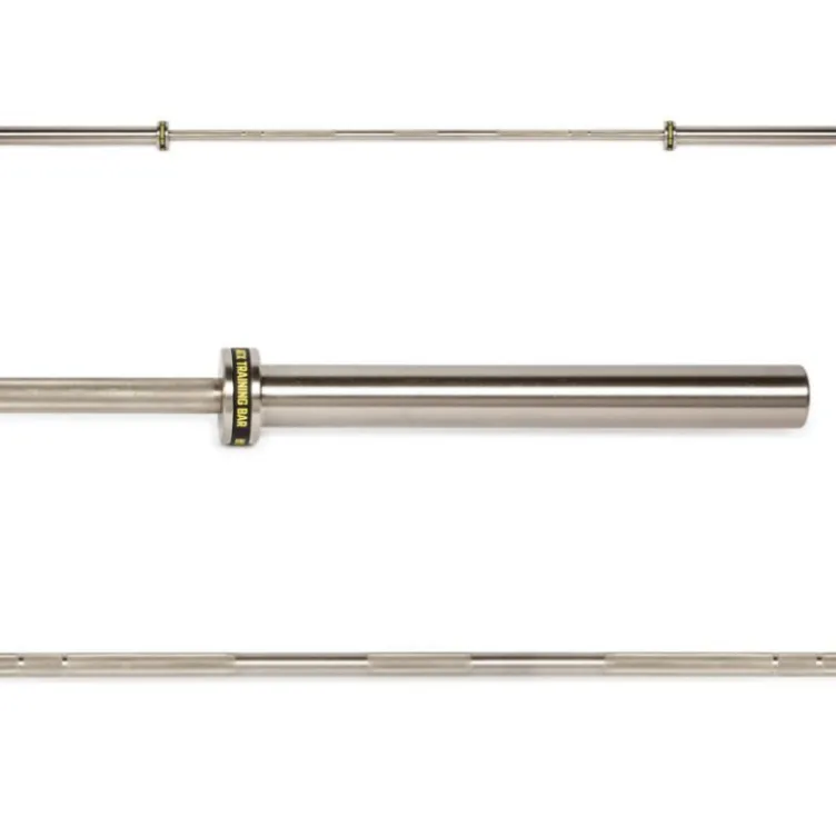 Barre droite olympique 220 cm avec logo ATX jaune capacité de charge 500 kg