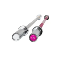 Barre droite olympique de musculation de 183 cm couleur chromée ou couleur rose