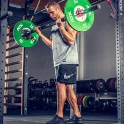 Barre droite olympique de musculation professionnelle ATX de 210 cm avec une capacité de 350 kg