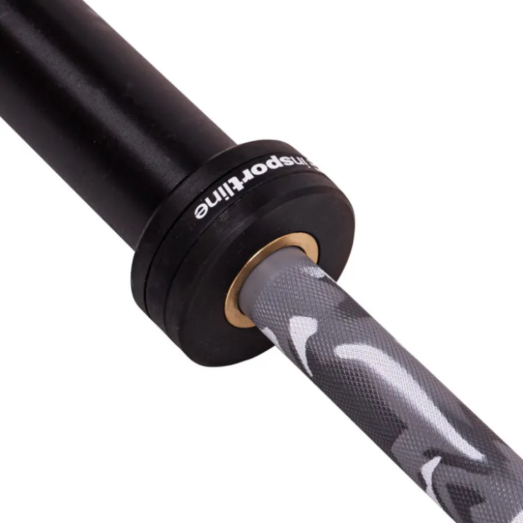 Barre droite olympique premium en acier chromé noir - capacité de 675 kg