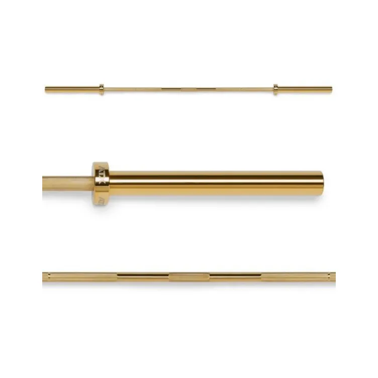 Barre droite olympique à préhension moletée en OR 220 cm - Gold Bar ATX