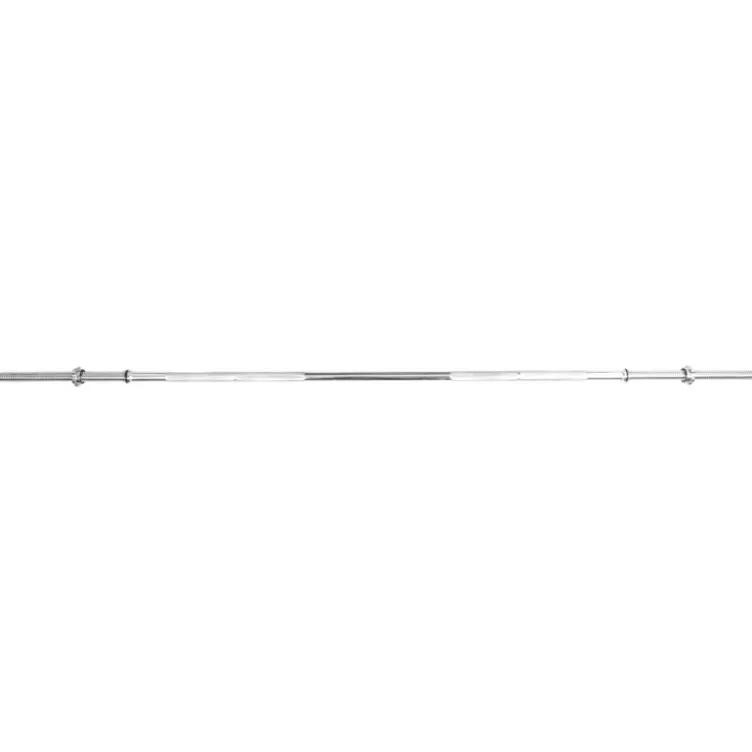 Barre droite standard en acier chromé 220 cm avec capacité de charge de 200 kg pour entraînements de musculation