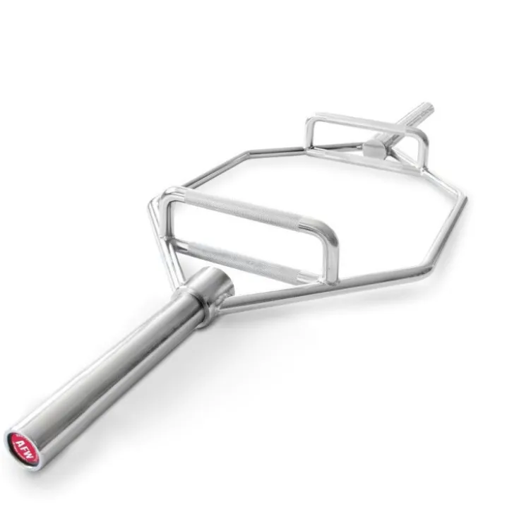 Barre hexagonale chromée professionnelle pour training de force en home gym