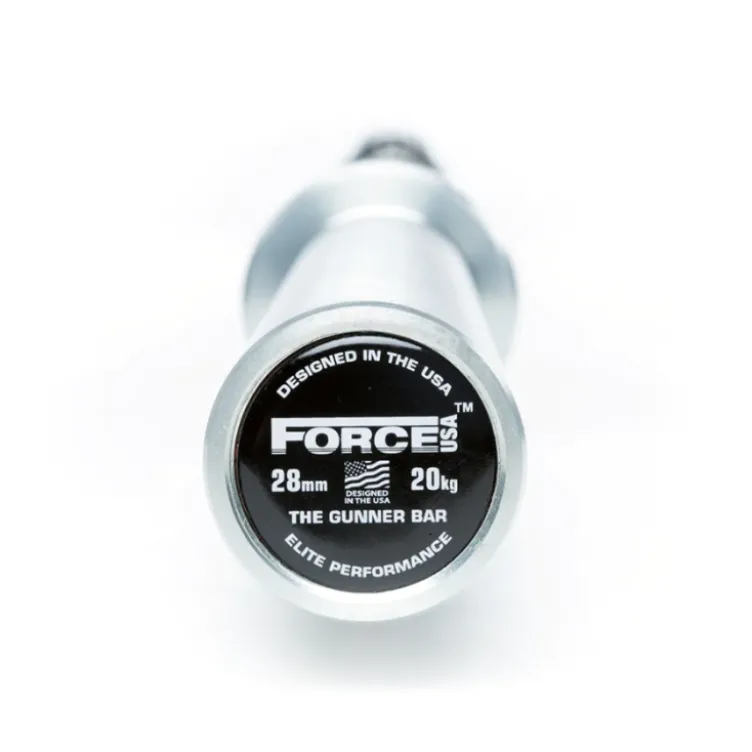 Barre olympique The Gunner Force USA - Barre droite de musculation 220 cm avec moletage IPF et IWF 680 kg maximum