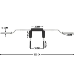 Barre Safety Squat olympique pour entraînement sécurisé des cuisses - Capacité de charge 320 kg