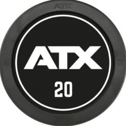 Barres d'haltères droites préchargées de 10 à 50 kg design ATX en acier avec revêtement en caoutchouc robuste