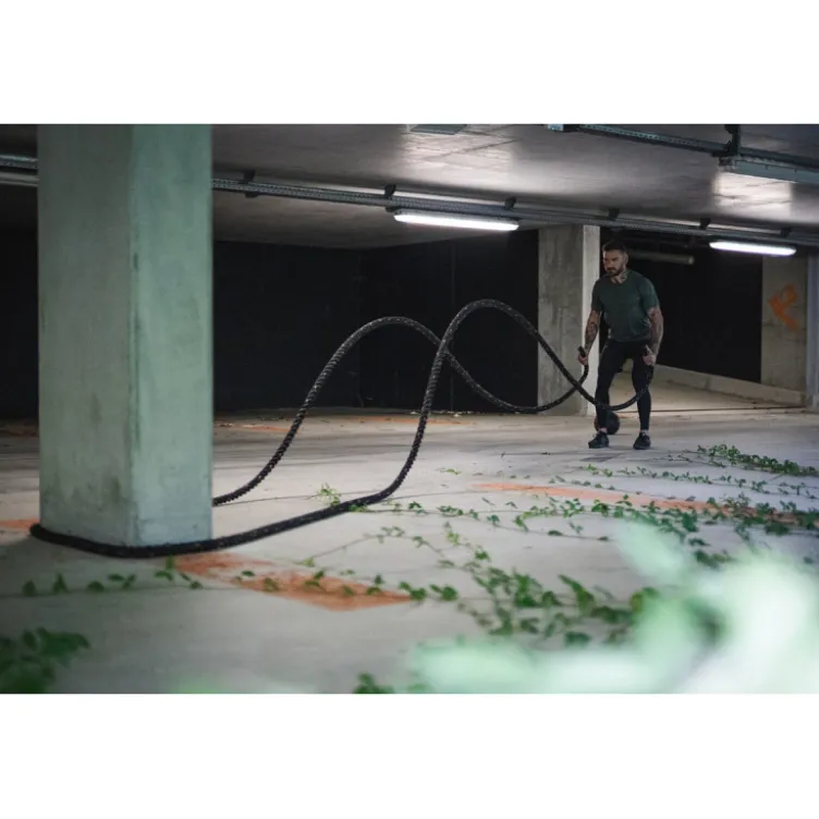Battle rope 10 ou 15 mètres 3,8 cm de diamètre pour l'Hyrox et les entraînements physiques intensifs