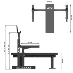 Bench Press professionnel plat avec repose-barres et sécurités réglables capacité 500 kg