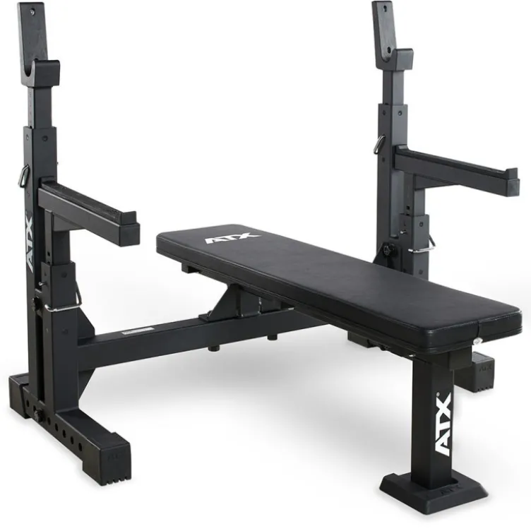 Bench Press professionnel plat avec repose-barres et sécurités réglables capacité 500 kg