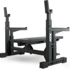 Bench Press professionnel plat avec repose-barres et sécurités réglables capacité 500 kg