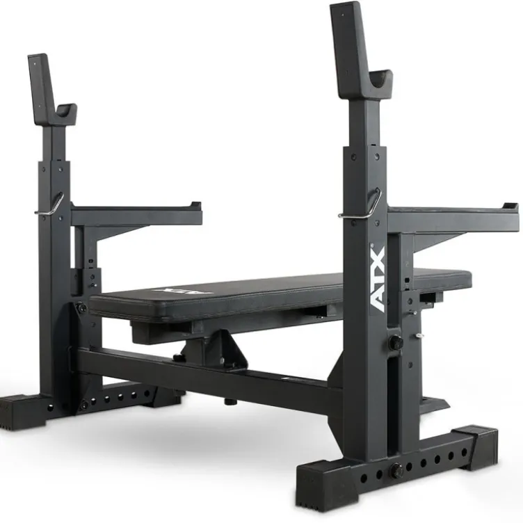 Bench Press professionnel plat avec repose-barres et sécurités réglables capacité 500 kg
