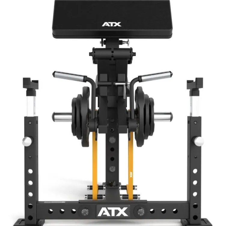 Biceps curl machine professionnelle ATX - Pupitre à biceps à mouvement guidé avec charge libre jusqu'à 150 kg