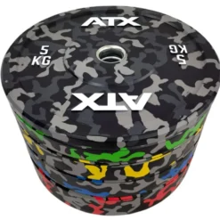 Bumper plate haut de gamme 50 mm ATX avec design camouflage de 5 à 25 kg - Code couleur international