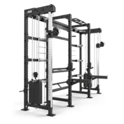 Cable cross rack ATX fitness avec colonne de poids 2 x 90 kg et accessoires d'entraînement multiples - Entraînement pro