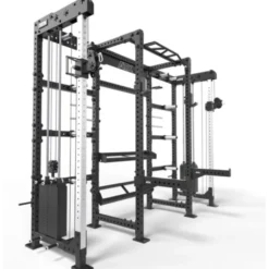 Cable cross rack ATX fitness avec colonne de poids 2 x 90 kg et accessoires d'entraînement multiples - Entraînement pro
