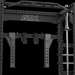 Cable cross rack ATX fitness avec colonne de poids 2 x 90 kg et accessoires d'entraînement multiples - Entraînement pro