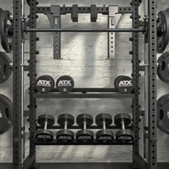 Cable cross rack ATX fitness avec colonne de poids 2 x 90 kg et accessoires d'entraînement multiples - Entraînement pro