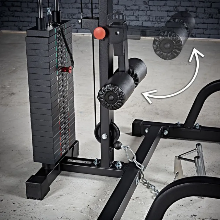 Cadre guidé avec poulie haute et basse charge automatique - Smith machine avec colonne de poids
