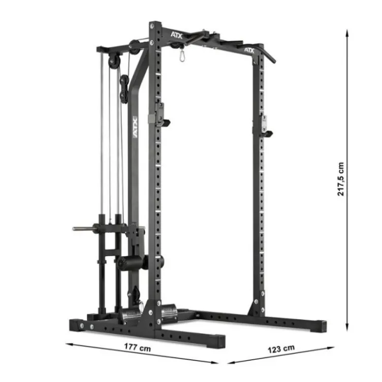 Cage de musculation ATX avec poste à poulie à charges libres et poignées de traction - Série 600