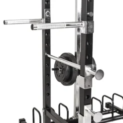 Cage de musculation avec poulie haute et basse à charges libres et supports de rangement pour Home-Gym