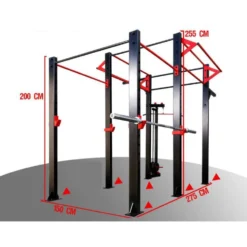 Cage de musculation et de cross-fit polyvalente avec poste à poulie pour training fonctionnel en salle de sport professionnelle