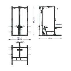 Cage rack professionnelle capacité de charge 400 kg avec poulie haute et basse