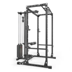 Cage à squat avec station de tirage à charge guidée 100 kg de marque ATX série 500 - Modèle compact