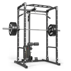 Cage à squat avec station de tirage à charge guidée 100 kg de marque ATX série 500 - Modèle compact