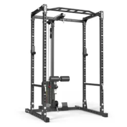 Cage à squat avec station de tirage à charge guidée 100 kg de marque ATX série 500 - Modèle compact