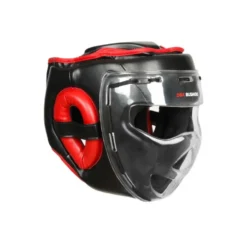 Casque de boxe en cuir synthétique rembourré en mousse - Sangle adaptable