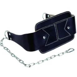 Ceinture lest dips et tractions en cuir 100 cm avec chaîne