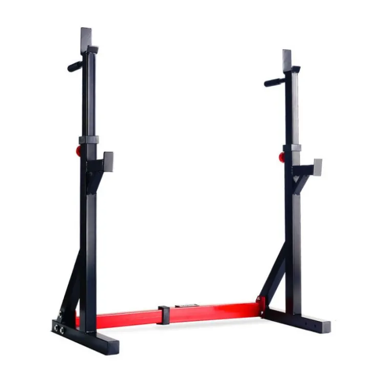 Chandelles de musculation pour barre d'haltères longues avec réglages en hauteur et longueur - 272 kg maximum