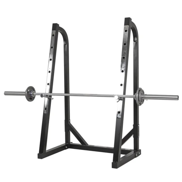 Chandelles de musculation ultra compactes pour entraînement à la barre en home-gym réglable en hauteur sur 7 positions