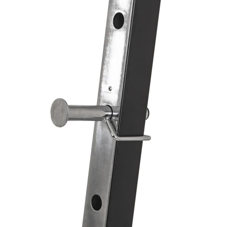 Chandelles de musculation ultra compactes pour entraînement à la barre en home-gym réglable en hauteur sur 7 positions