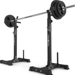 Chandelles repose barre en acier réglable 300 kg - Hauteur ajustable de 103 à 163 cm
