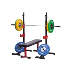Chandelles repose-barre pour exercices de musculation avec supports réglables - Capacité 250 kg