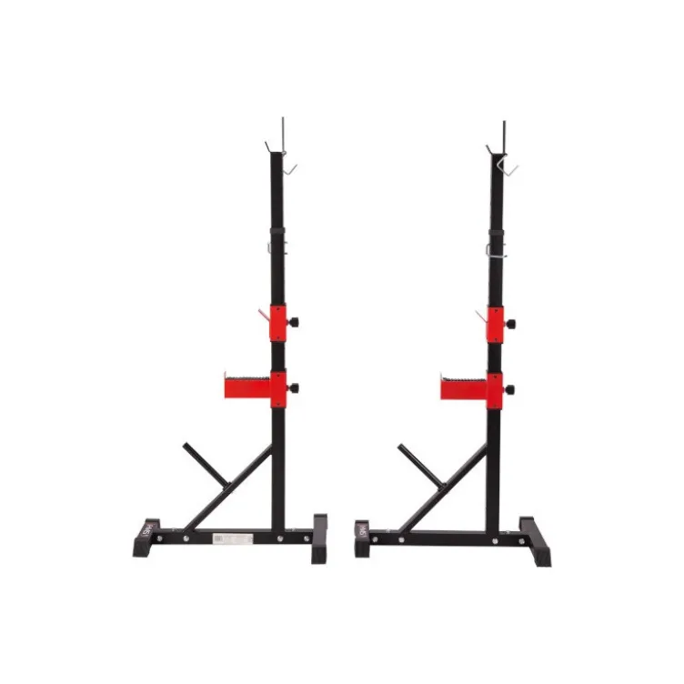 Chandelles repose-barre pour exercices de musculation avec supports réglables - Capacité 250 kg